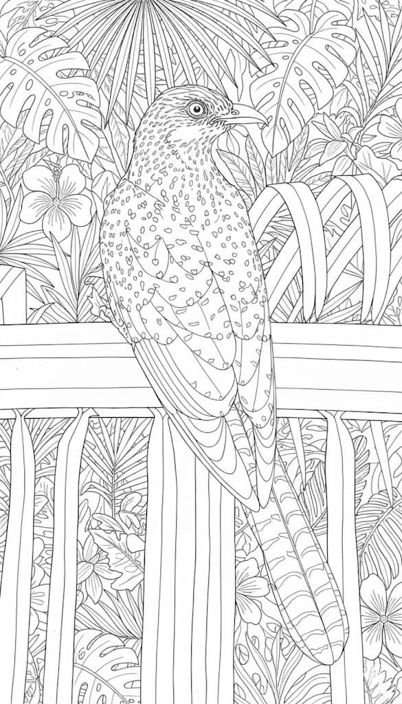 Nakreslete Kukačka tisknutelné pro děti omalovánka