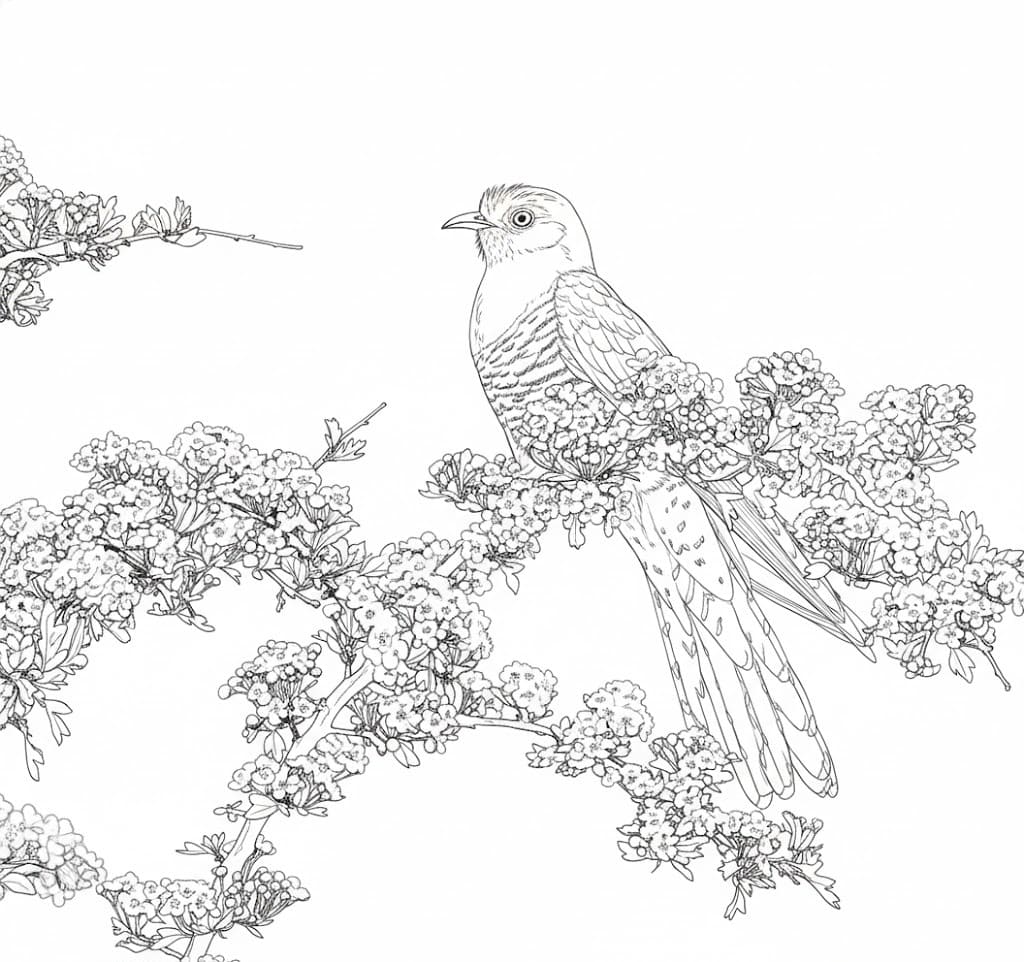 Nakreslete Kukačka zdarma pro děti omalovánka