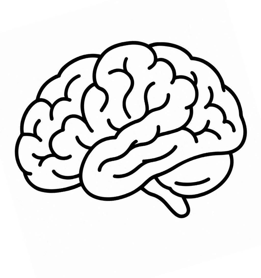 Nakreslete Mozek zdarma prostý omalovánka