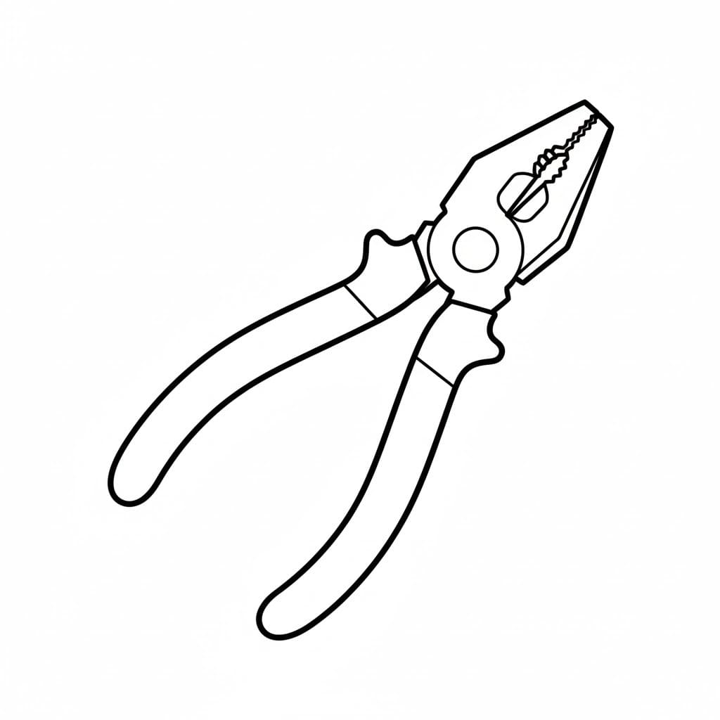 Nakreslete Nářadí kleště omalovánka