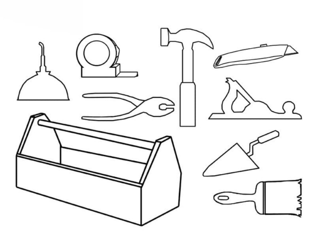 Nakreslete Nářadí snadný omalovánka