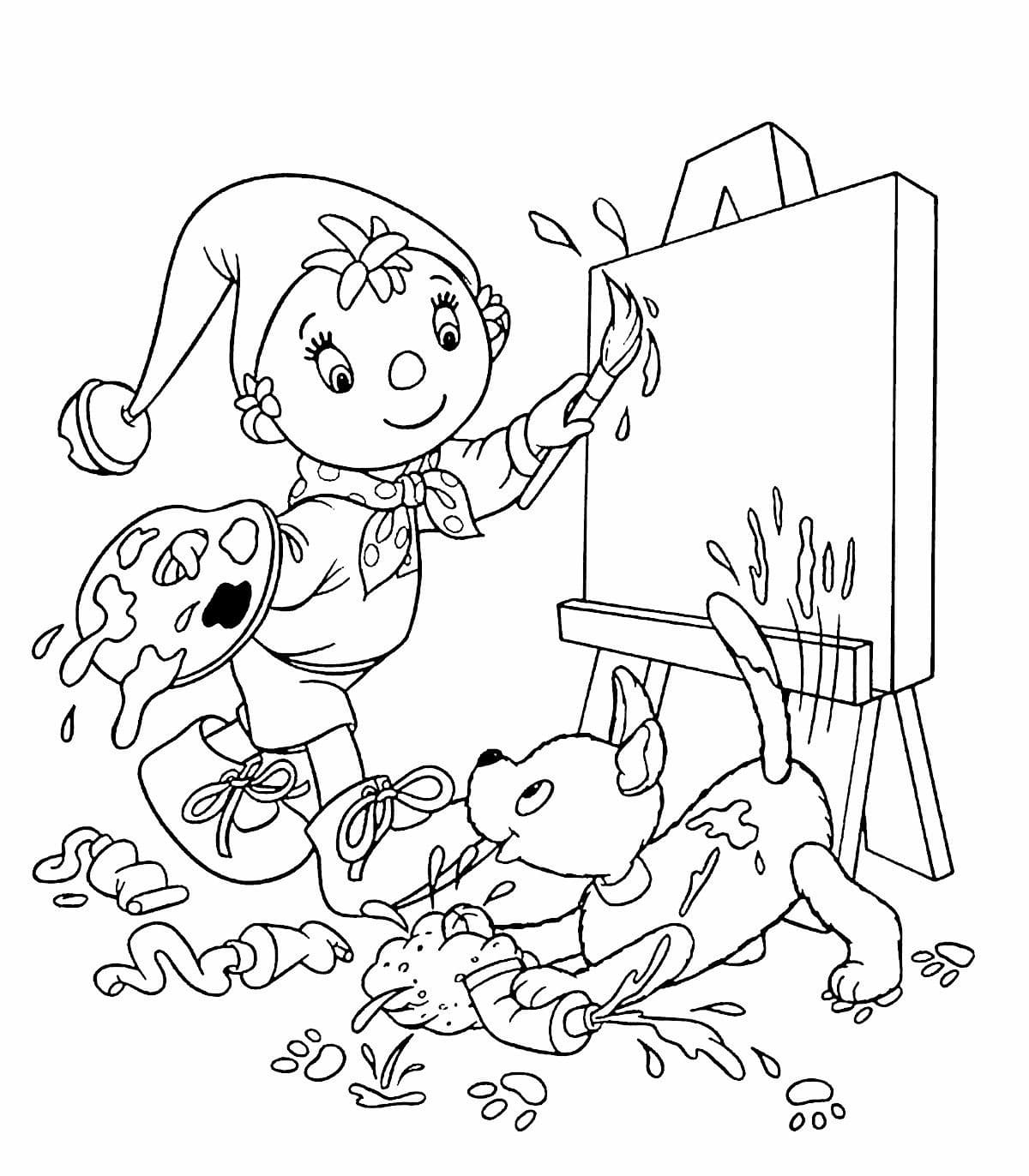 Nakreslete Noddy k vytisknutí zdarma omalovánka