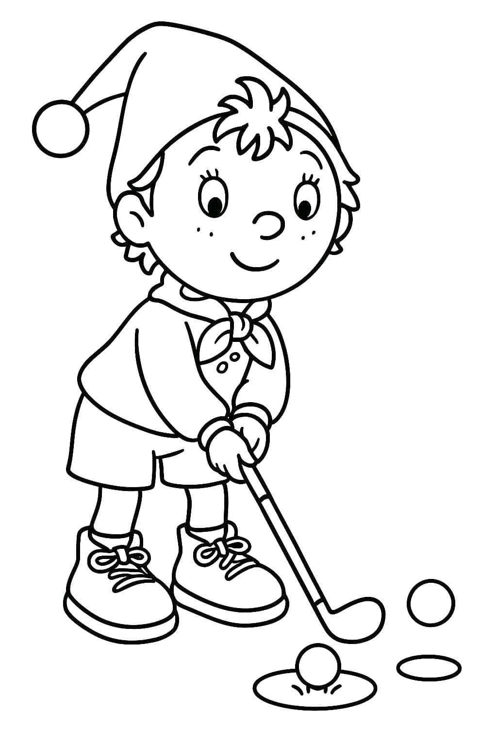 Nakreslete Noddy zdarma snadný tisknutelné omalovánka