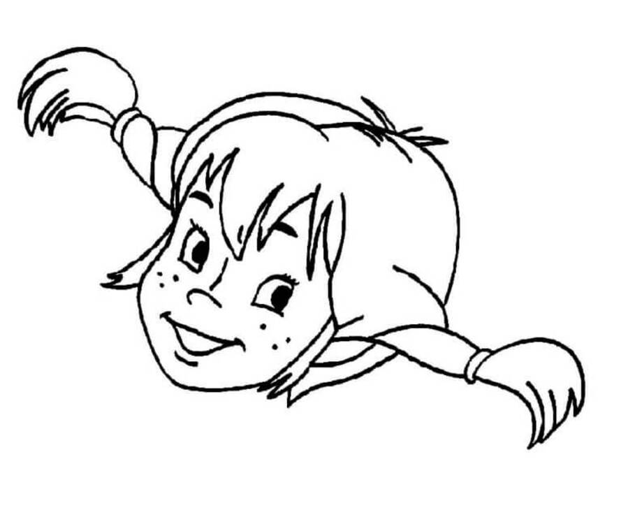 Nakreslete Pipi Dlouhá Punčocha prostý tisknutelné omalovánka