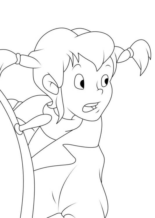 Nakreslete Pipi Dlouhá Punčocha základní u dětí omalovánka