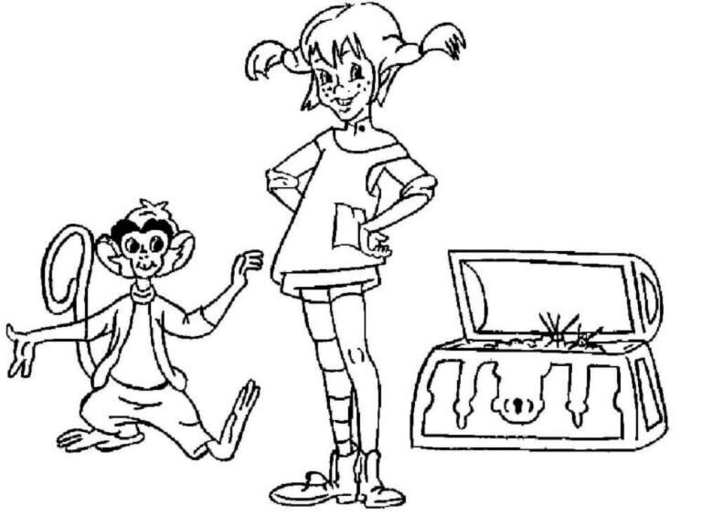 Nakreslete Pipi Dlouhá Punčocha základní omalovánka