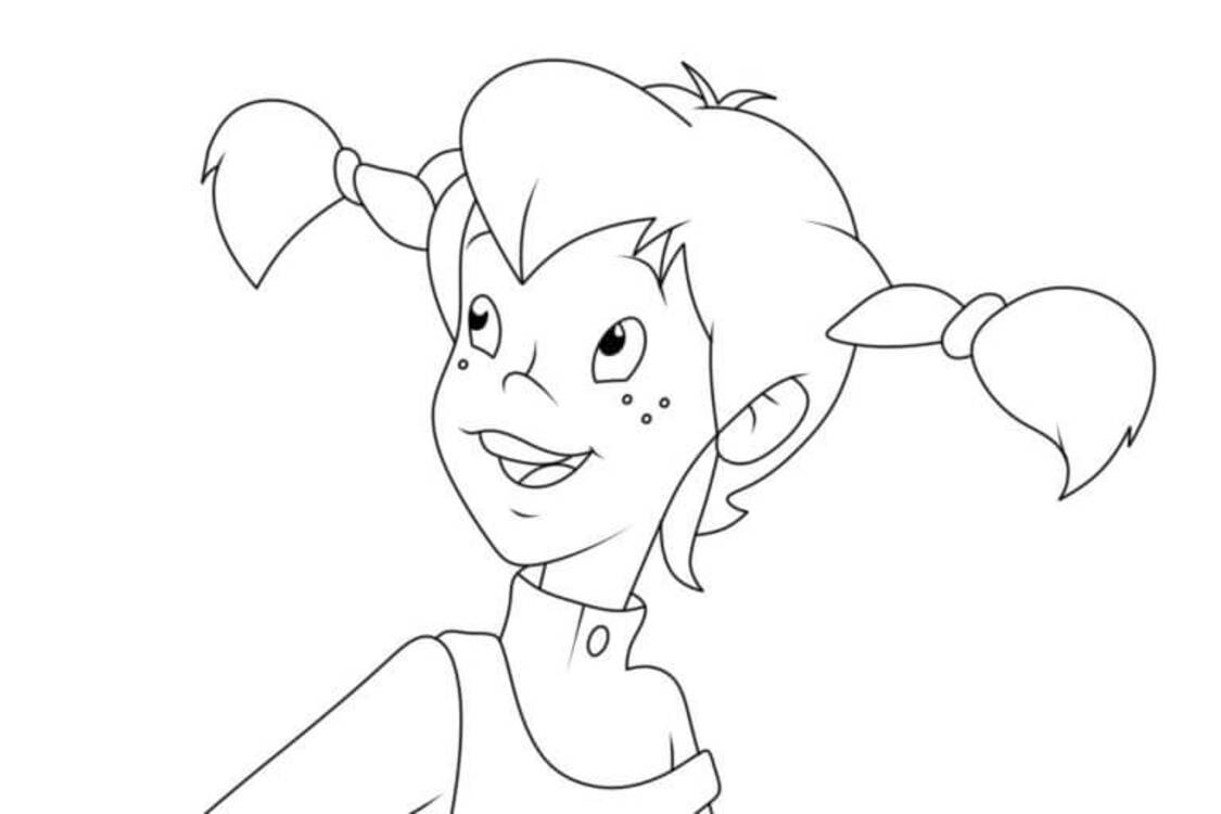 Nakreslete Pipi Dlouhá Punčocha zdarma snadný omalovánka