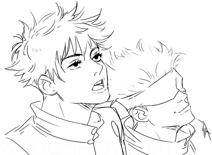 Nakreslete Satoru Gojo k vytisknutí zdarma omalovánka