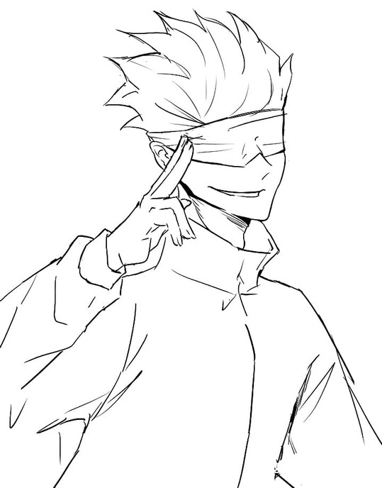 Nakreslete Satoru Gojo tisknutelné omalovánka