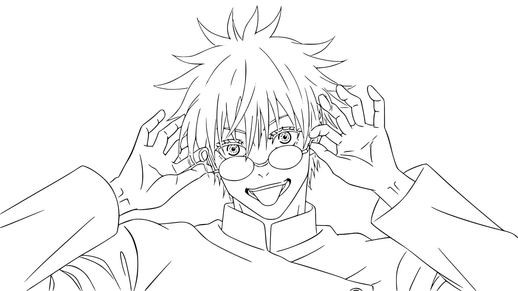 Nakreslete Satoru Gojo zdarma prostý omalovánka