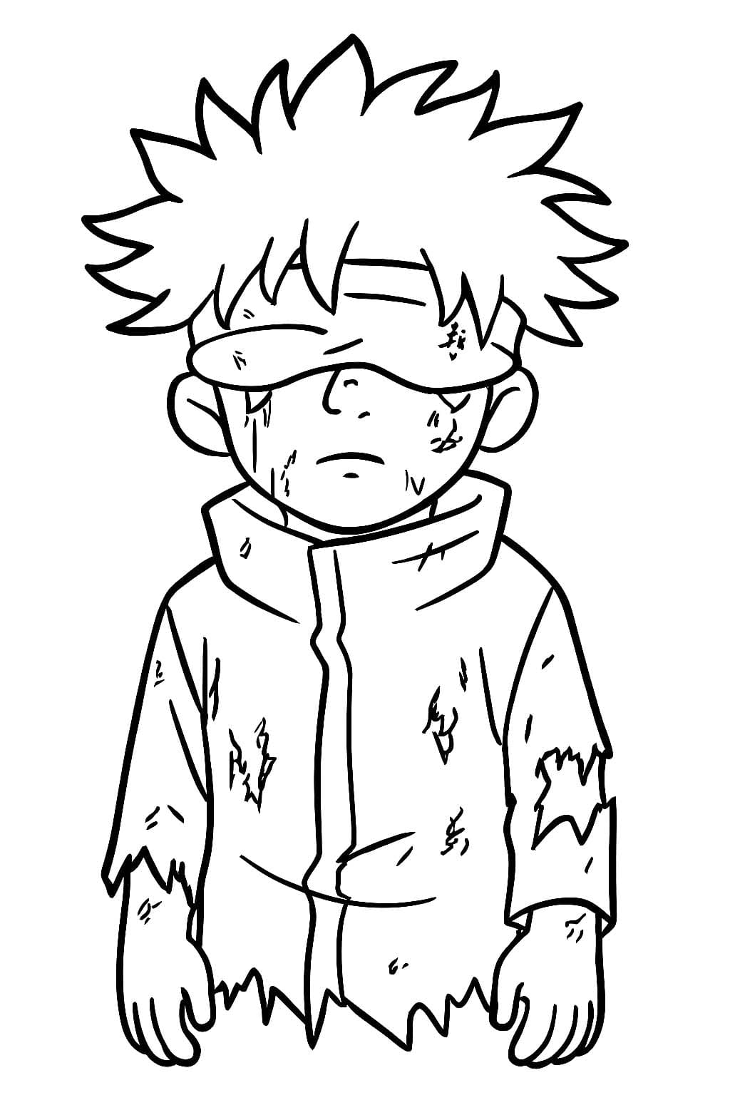 Nakreslete Satoru Gojo zdarma snadný tisknutelné omalovánka