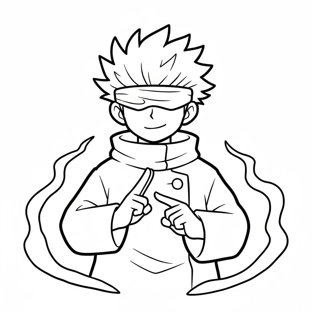 Nakreslete Satoru Gojo zdarma základní tisknutelné omalovánka