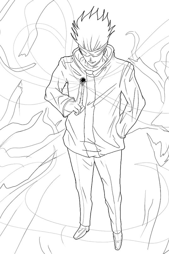 Nakreslete Satoru Gojo zdarma základní omalovánka