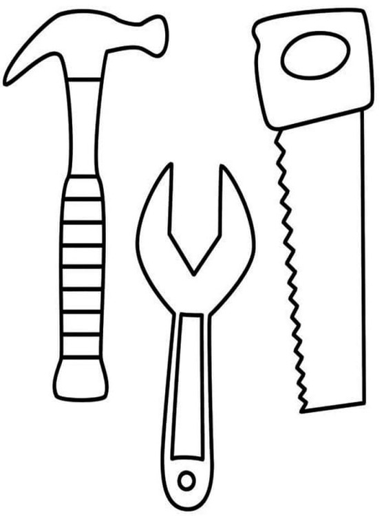 Nářadí k vytisknutí zdarma omalovánka