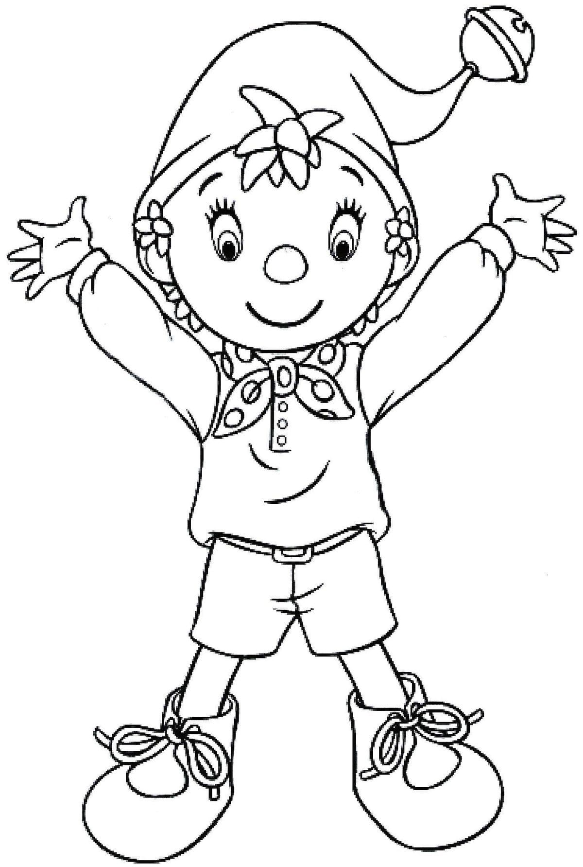 Noddy zdarma pro děti omalovánka