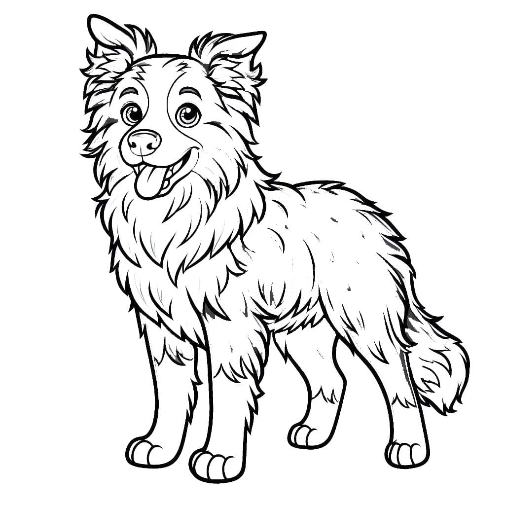 Obraz Border Kolie prostý omalovánka