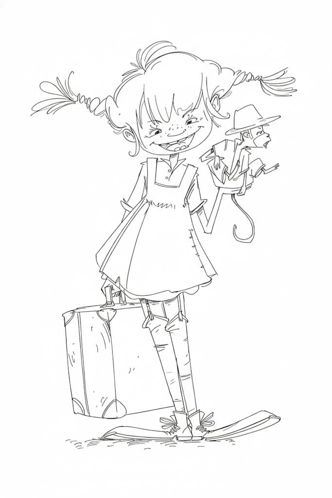 Pipi Dlouhá Punčocha 1 omalovánka