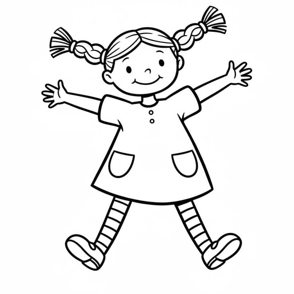 Pipi Dlouhá Punčocha 5 omalovánka