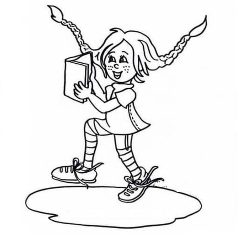 Pipi Dlouhá Punčocha snadný tisknutelné omalovánka