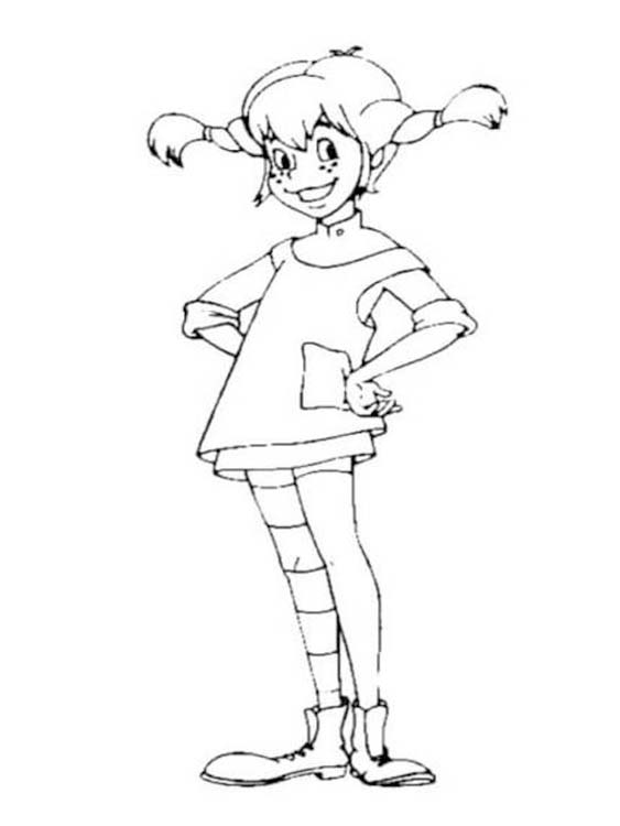 Pipi Dlouhá Punčocha základní u dětí omalovánka