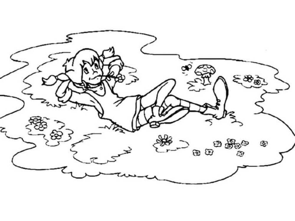 Pipi Dlouhá Punčocha zdarma základní omalovánka