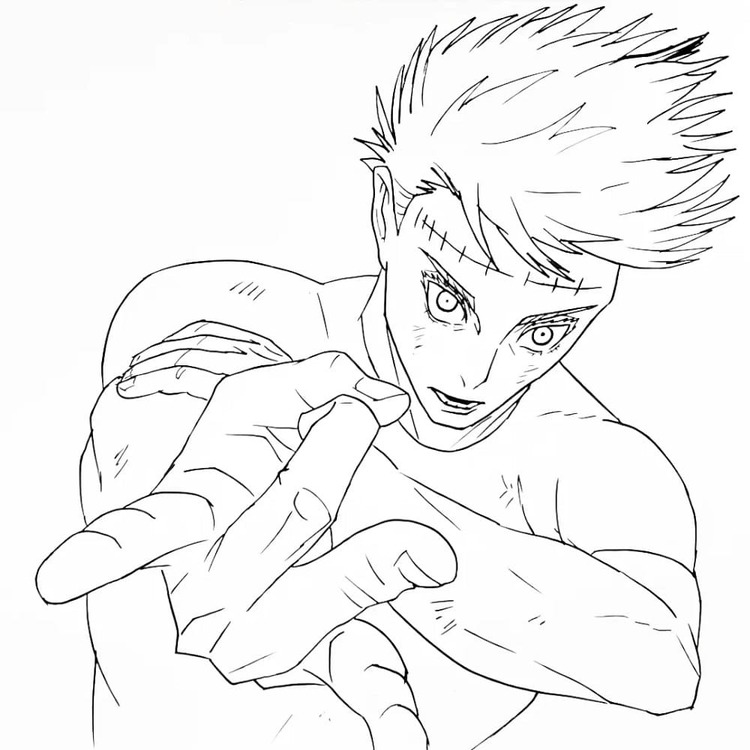 Satoru Gojo zdarma tisknutelné pro děti omalovánka