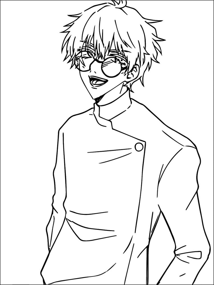Satoru Gojo zdarma základní omalovánka