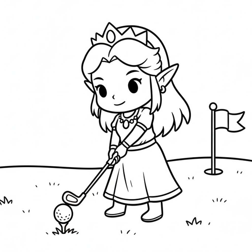 Zelda k vytisknutí zdarma omalovánka