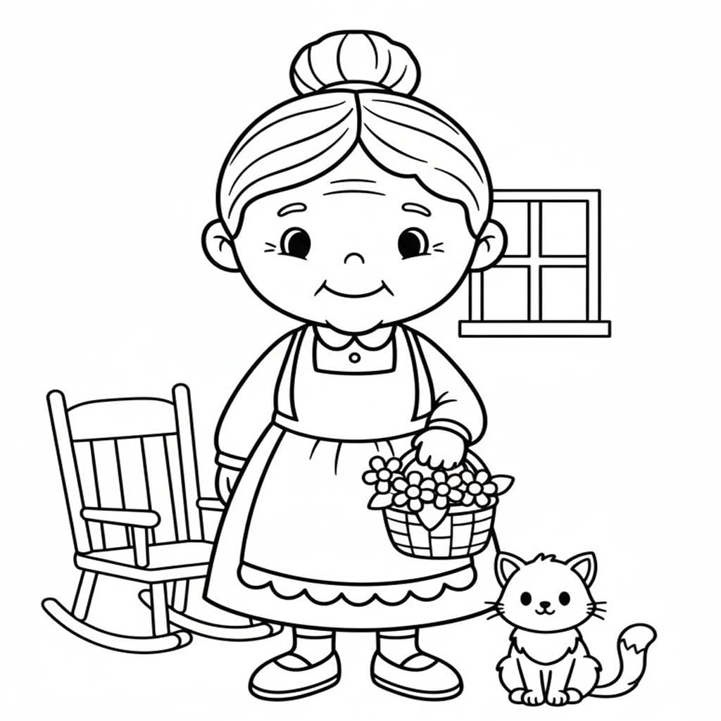 Babička 4 omalovánka