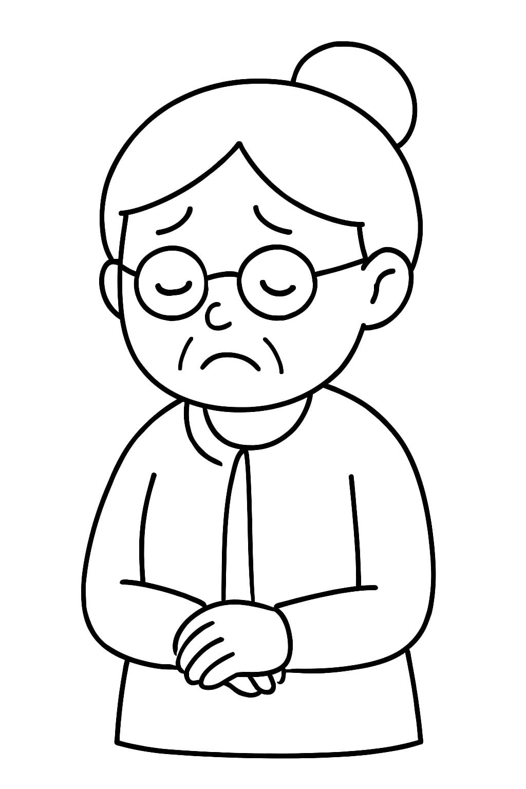 Babička k vytisknutí omalovánka