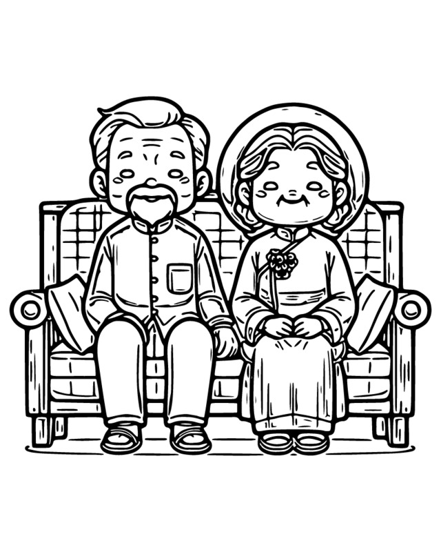 Babička pro děti omalovánka