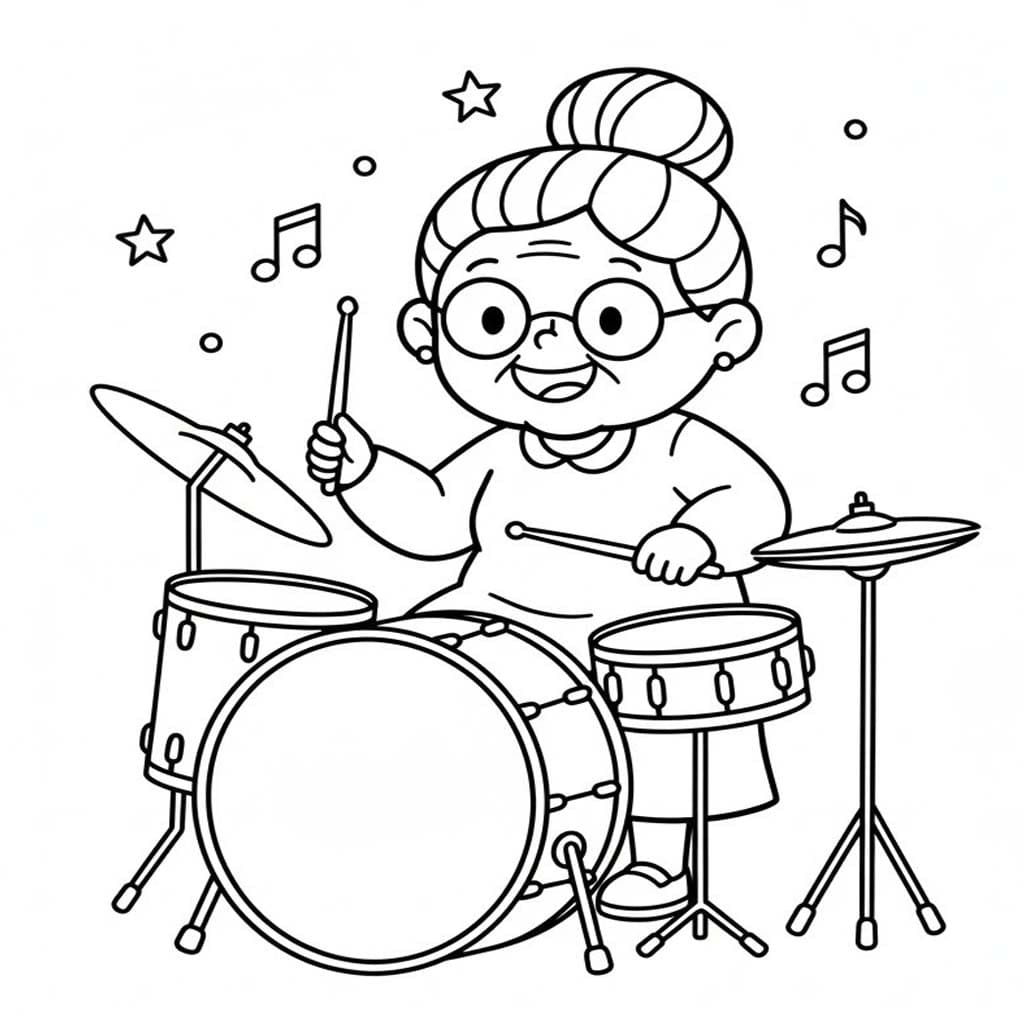 Babička prostý tisknutelné omalovánka