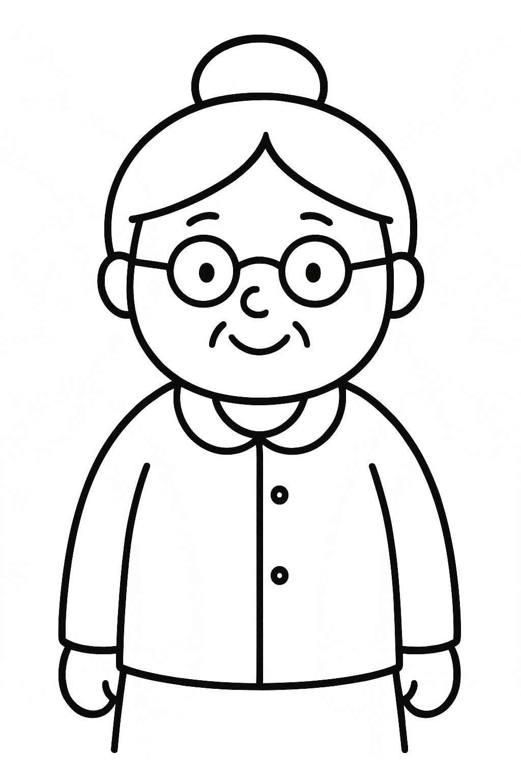 Babička snadný tisknutelné omalovánka
