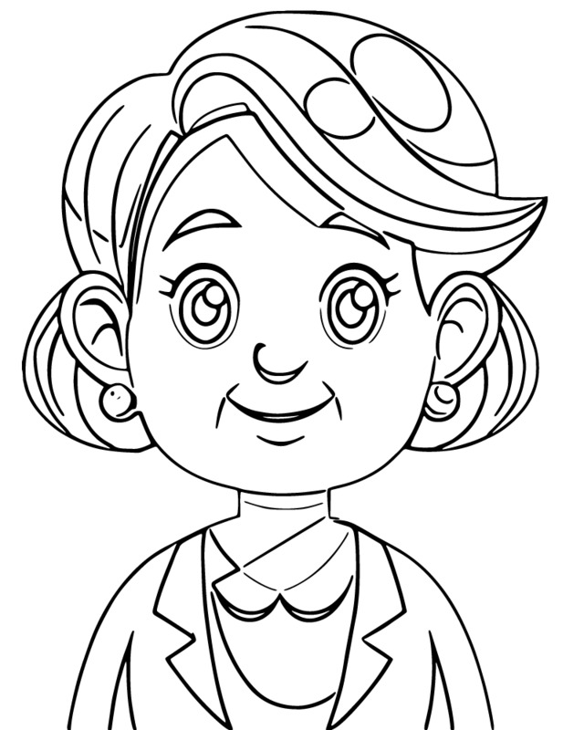 Babička tisknutelné pro děti omalovánka