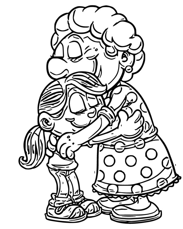 Babička zdarma pro děti omalovánka
