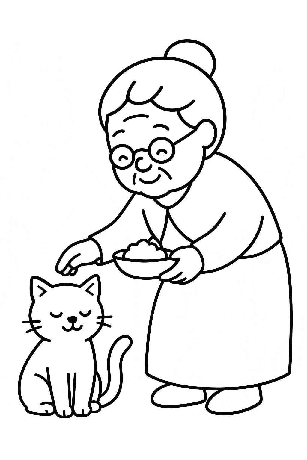 Babička zdarma snadný omalovánka