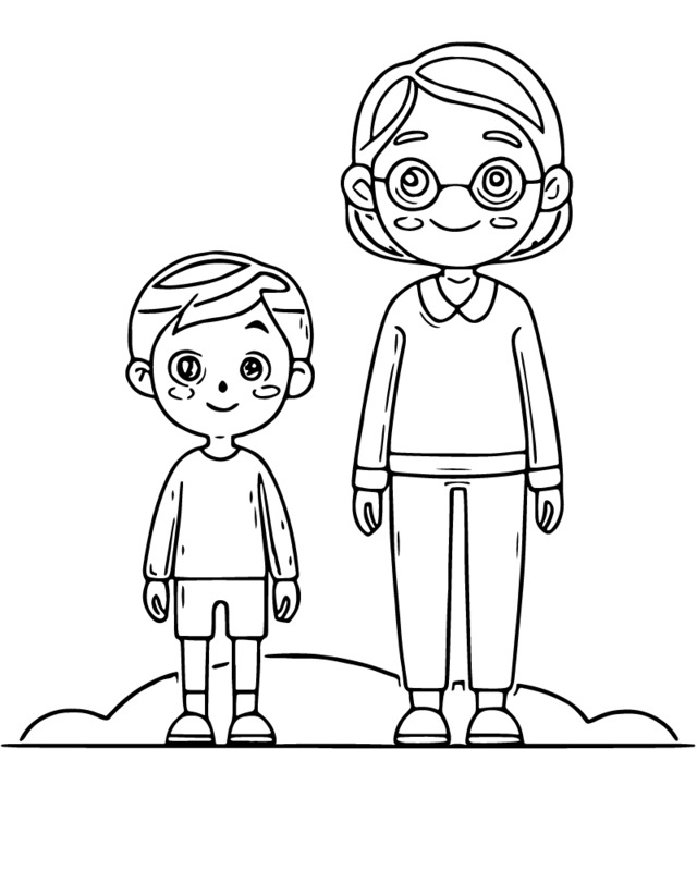 Babička zdarma tisknutelné pro děti omalovánka