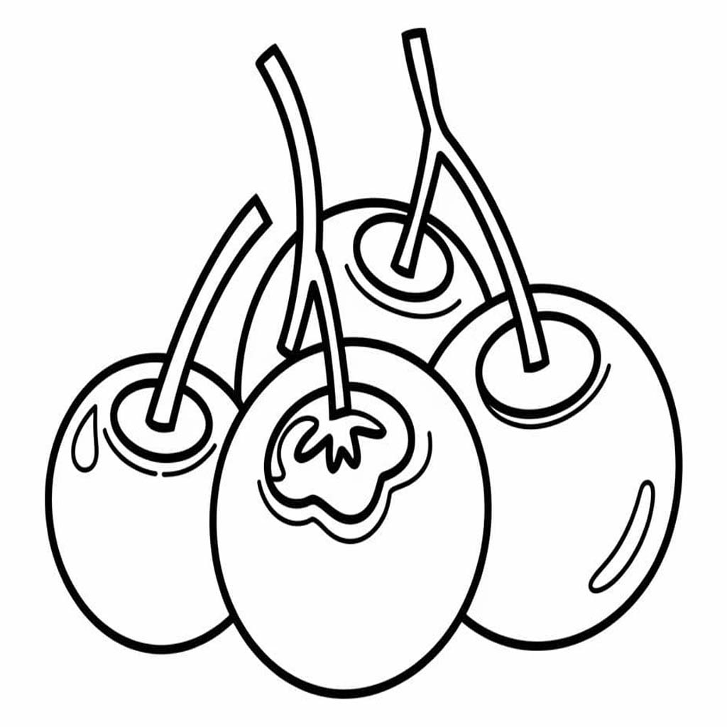 Borůvka prostý tisknutelné omalovánka