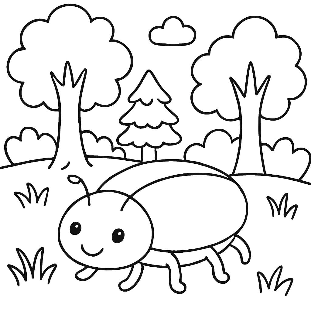 Brouci zdarma snadný omalovánka