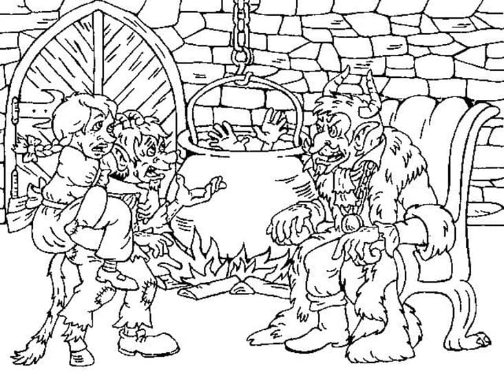 Čert a Káča k vytisknutí omalovánka