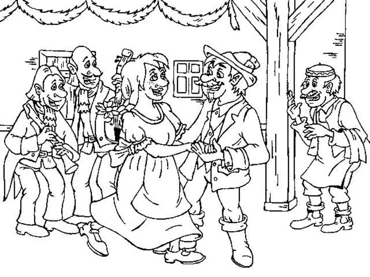 Čert a Káča skica omalovánka