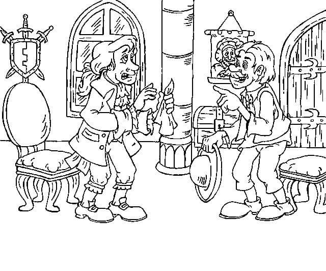 Čert a Káča snadný u dětí omalovánka