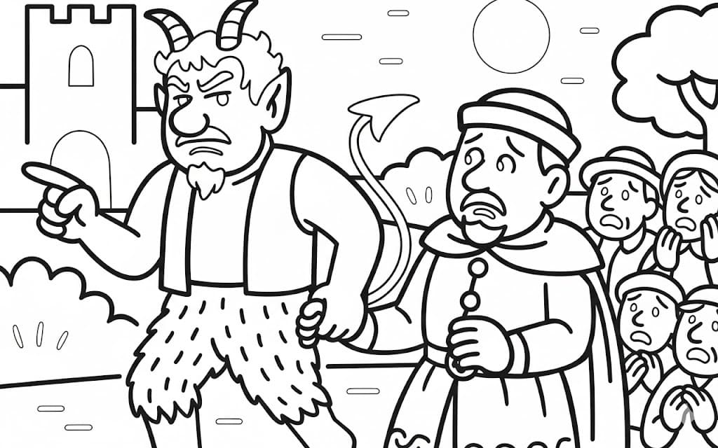 Čert a Káča tisknutelné pro děti omalovánka