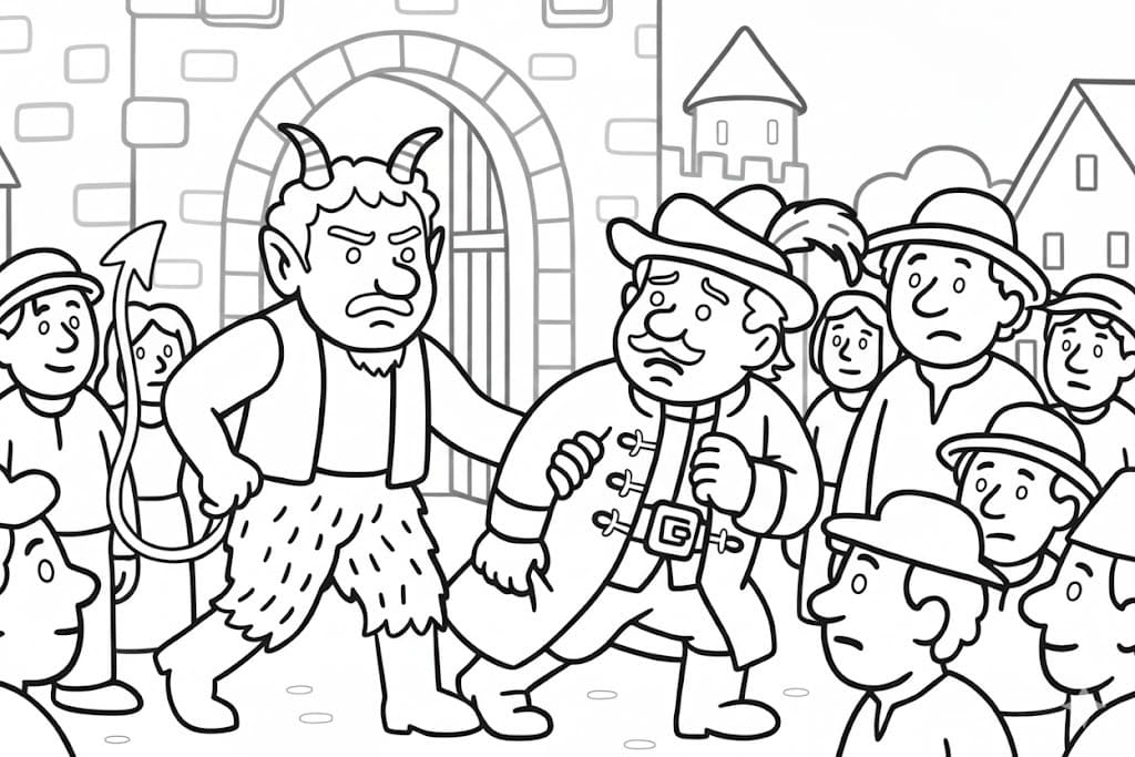 Čert a Káča tisknutelné omalovánka