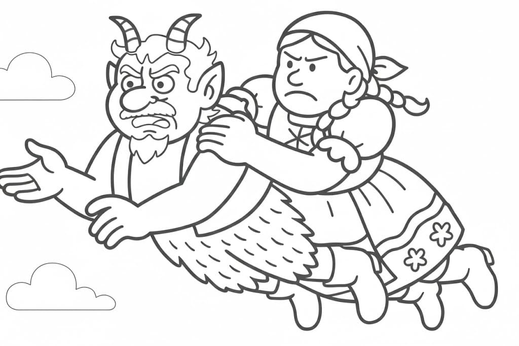 Čert a Káča zdarma pro děti omalovánka