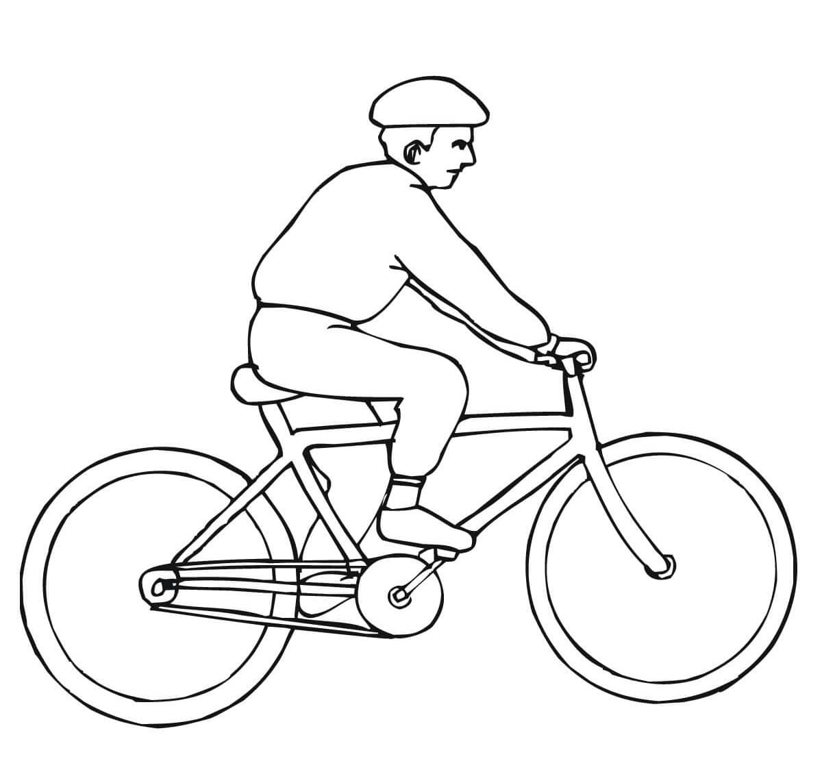 Cyklistika snadný tisknutelné omalovánka