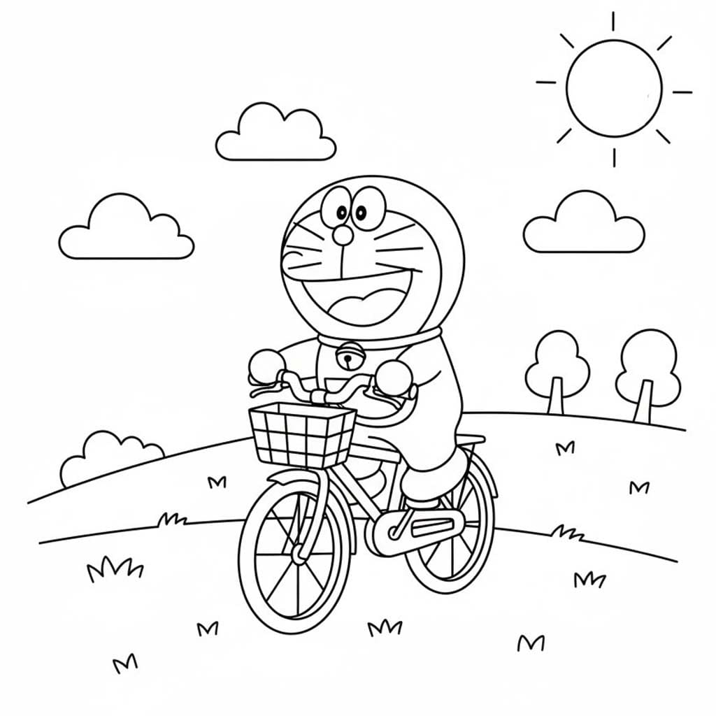 Cyklistika zdarma tisknutelné pro děti omalovánka