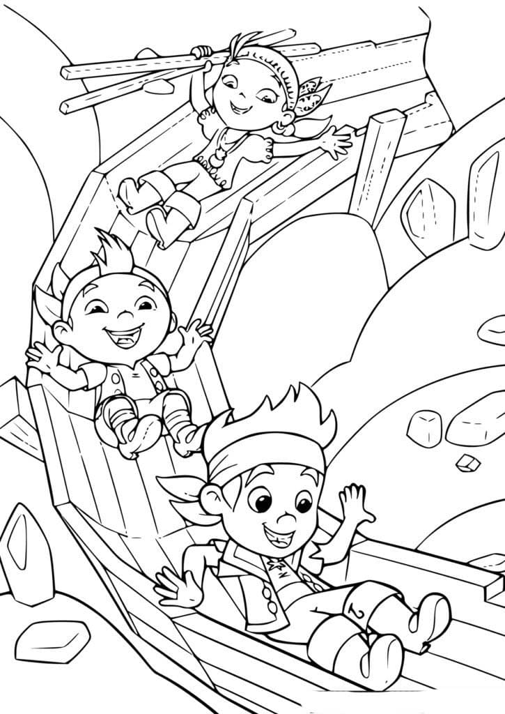 Jake a Piráti k vytisknutí zdarma omalovánka