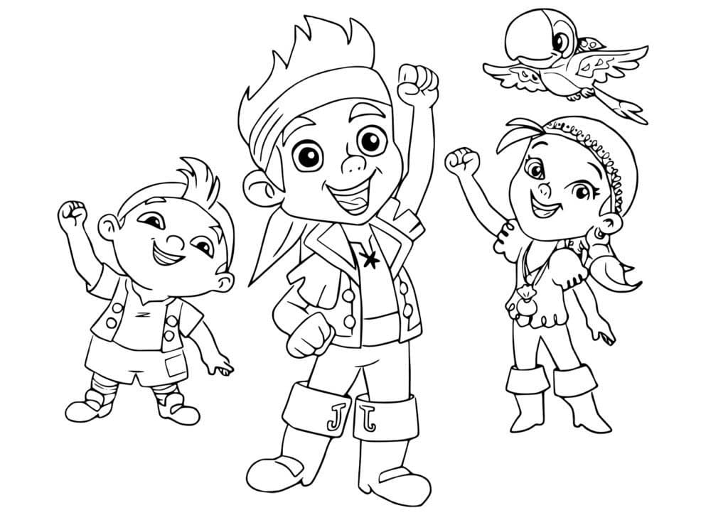 Jake a Piráti k vytisknutí omalovánka
