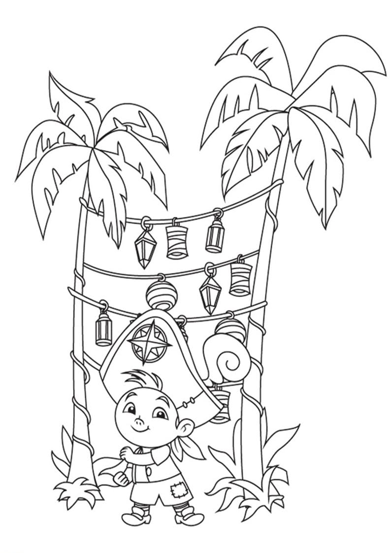 Jake a Piráti tisknutelné omalovánka